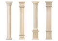 Set of classic wood columns Royalty Free Stock Photo