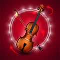 Set of classical musical violins instruments in silhouette style, such as emblem.