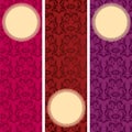 Set of classical oriental floral vertical banners