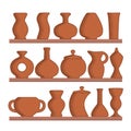 A set of clay jugs and vases Royalty Free Stock Photo