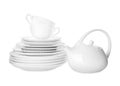 Set of clean dishware isolated Royalty Free Stock Photo