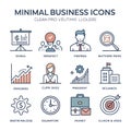 A set of clean, minimal business icons with simple vector outlines Royalty Free Stock Photo