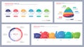 Set of clean and minimalist vector infographic templates. 6 options Royalty Free Stock Photo