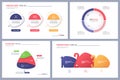Set of clean and minimalist vector infographic templates. 3 options Royalty Free Stock Photo