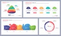 Set of clean and minimalist vector infographic templates. 5 options Royalty Free Stock Photo