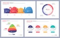 Set of clean and minimalist vector infographic templates. 4 options Royalty Free Stock Photo