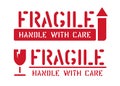 Set of clean sticker for cargo. Fragile, this way up, handle with care box sign. vector illustration.