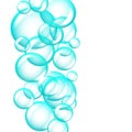 Set of clean water, soap, gas or air bubbles. Banner, poster or any design element. Realistic vector illustration. Soap