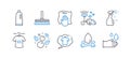 Set of Cleaning icons, such as Dry t-shirt, Washing cloth, T-shirt. Vector