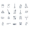 Set of cleaning icons. Vector illustration decorative design