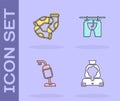 Set Cleaning lady service, Socks, Vacuum cleaner and Drying clothes icon. Vector Royalty Free Stock Photo