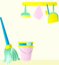 set cleaning products brushes Washer Royalty Free Stock Photo