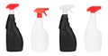 Set of cleaning products with dispensers isolated on white background Royalty Free Stock Photo