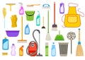 Set of cleaning supplies. Tools of housecleaning Royalty Free Stock Photo