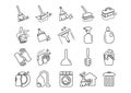 Set of cleaning tools icons. Vector illustration decorative design