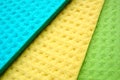 A set of cleaning wipes, microfiber cloths or sponges for the kitchen, three multi-colored cloths. Sponge fibers sponge Royalty Free Stock Photo