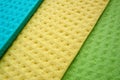 A set of cleaning wipes, microfiber cloths or sponges for the kitchen, three multi-colored cloths. Sponge fibers sponge Royalty Free Stock Photo