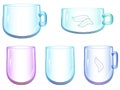 Set of clear glass cups - illustration - transperent im