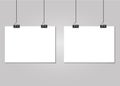 Set of clear list of paper with pin on a grey background Royalty Free Stock Photo