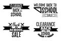 Set of Clearance Sale School Typographic. Royalty Free Stock Photo
