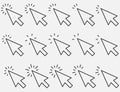 Set of Clicks icon. Cursor sign. Clicking Arrow, Mouse Cursor Symbol. Vector illustration Royalty Free Stock Photo