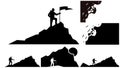 Set of Climber background vector template. Outdoor banner template