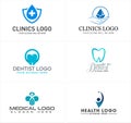 Set of clinic medical dental care health people logo design Royalty Free Stock Photo