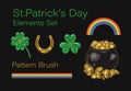 Set, clip art of objects for St Patricks day Royalty Free Stock Photo