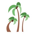Set of cliparts with cartoon tropical palm trees Royalty Free Stock Photo