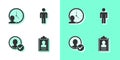 Set Clipboard with resume, Time Management, Create account screen and User of man icon. Vector Royalty Free Stock Photo