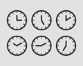 Set clock icon vector. Time line graphic design elements of clocks Royalty Free Stock Photo