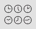 Set clock icon vector. Time line graphic design elements of clocks Royalty Free Stock Photo