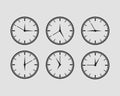 Set clock icon vector. Time line graphic design elements of clocks Royalty Free Stock Photo