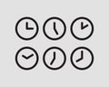 Set clock icon vector. Time line graphic design elements of clocks Royalty Free Stock Photo