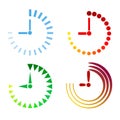 Set of clock icons flat design, stock vector illustration Royalty Free Stock Photo