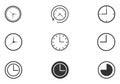Set of clock icons. Time clock icons collection Vector illustration. Royalty Free Stock Photo