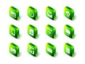 Set Clock, Mail and e-mail, Cloud database, Document folder, To do list or planning, Browser setting, and Graph chart Royalty Free Stock Photo
