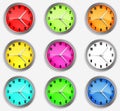 Set clocks with arrows on a white background. Royalty Free Stock Photo