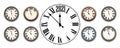 Set of clocks showing 2021 year