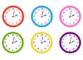 Clock vector.Set of clocks vector illustration