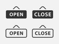 Set of close and open icon vector sign. Cancel symbol web design. Error, denied, avoid or wrong data button Royalty Free Stock Photo