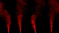 set close-up of red smoke with spray from a humidifier Royalty Free Stock Photo