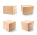 Set of closed cardboard boxes on background Royalty Free Stock Photo