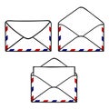 Set of closed and open envelopes Royalty Free Stock Photo