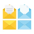 Set of closed and open envelopes. Vector illustration Royalty Free Stock Photo