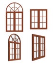 Set of closed wooden windows. Royalty Free Stock Photo