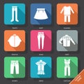 Set with clothes Icons