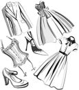 Set of clothes and shoes from the fifties