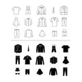 Set of clothes vector icons.