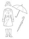 Drawing rainwear,Set of clothes for women